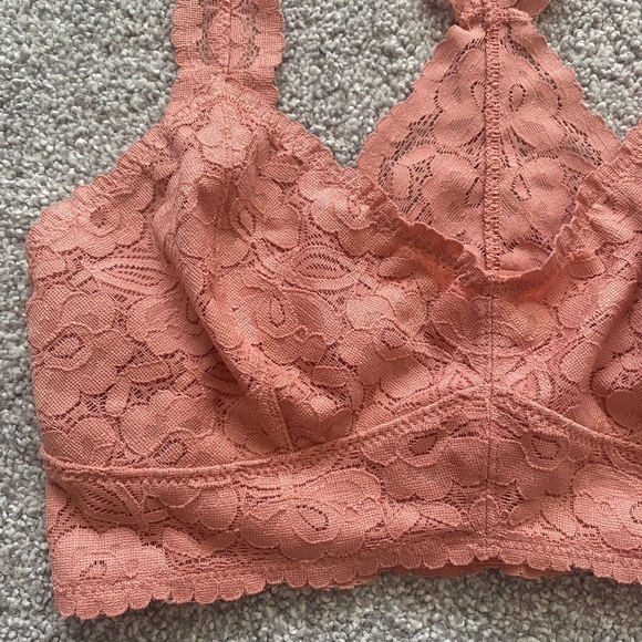 Free‎ People Pink Lace Racerback Bralette XS - Picture 2 of 12